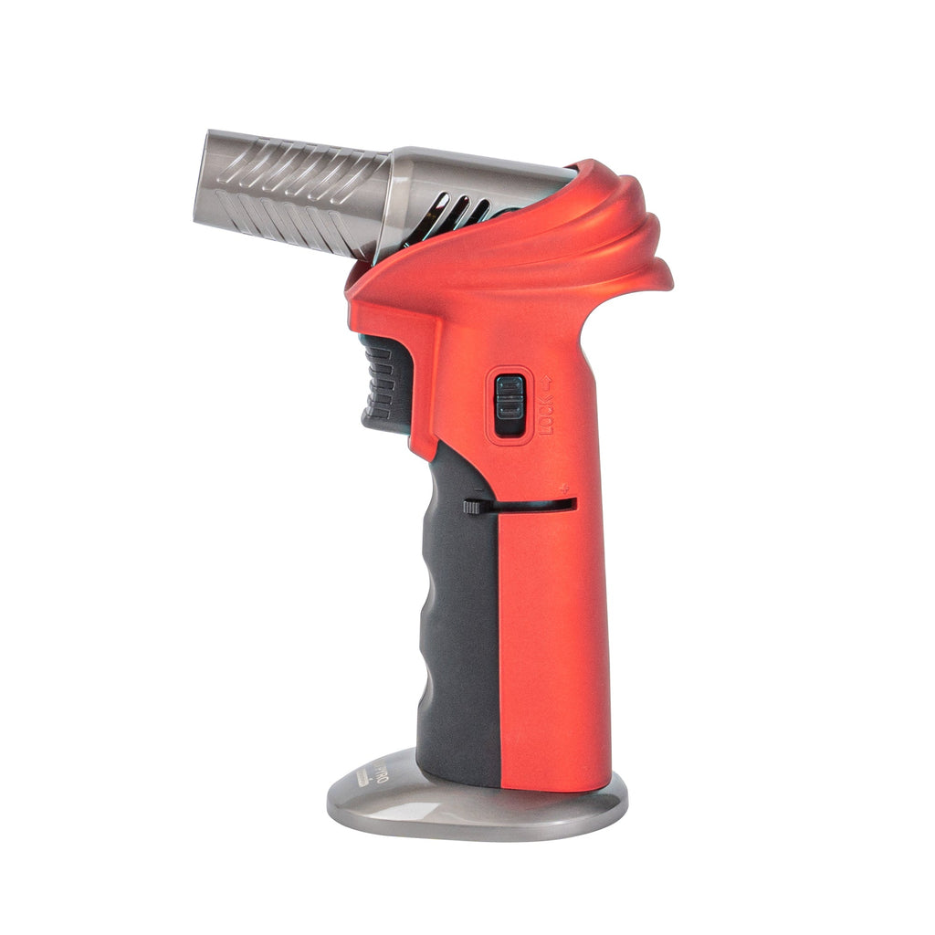 RW Pyro Red Butane Kitchen Torch - Adjustable Dial, Rotating Angle - 4 1/4'' x 2 3/4'' x 6'' - 1 count box