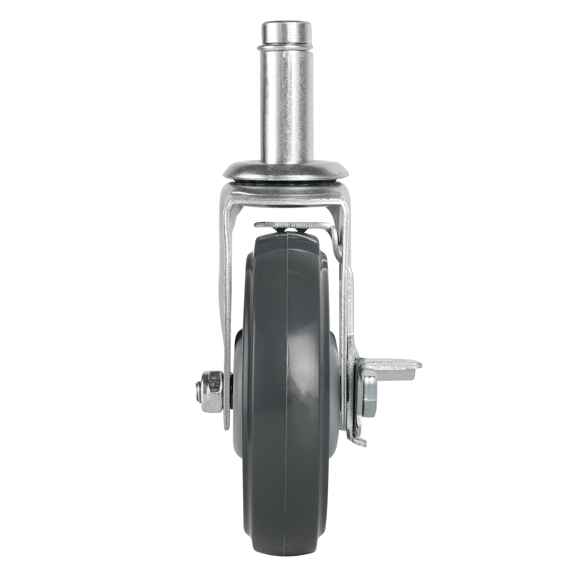 Chef 101 Gray Shelf Kit Swivel Stem Caster - with Brakes - 5" - 4 count box