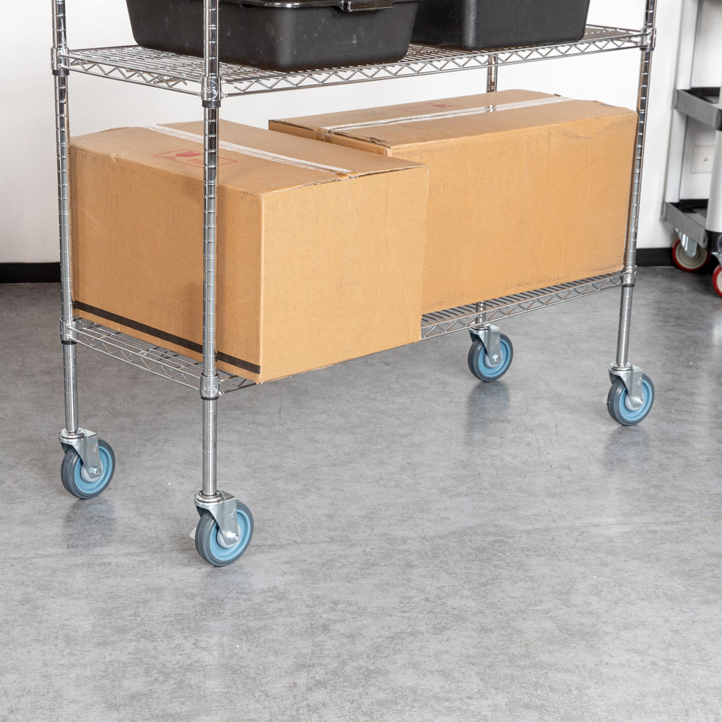 Chef 101 Gray Shelf Kit Swivel Stem Caster - with Brakes - 5" - 4 count box