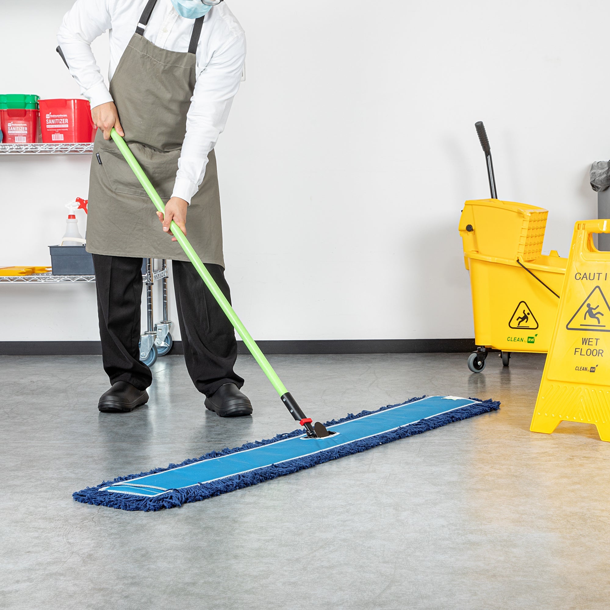 Clean Tek Professional Blue Cotton-Poly Dust Mop Head - 48" x 5" - 1 count box