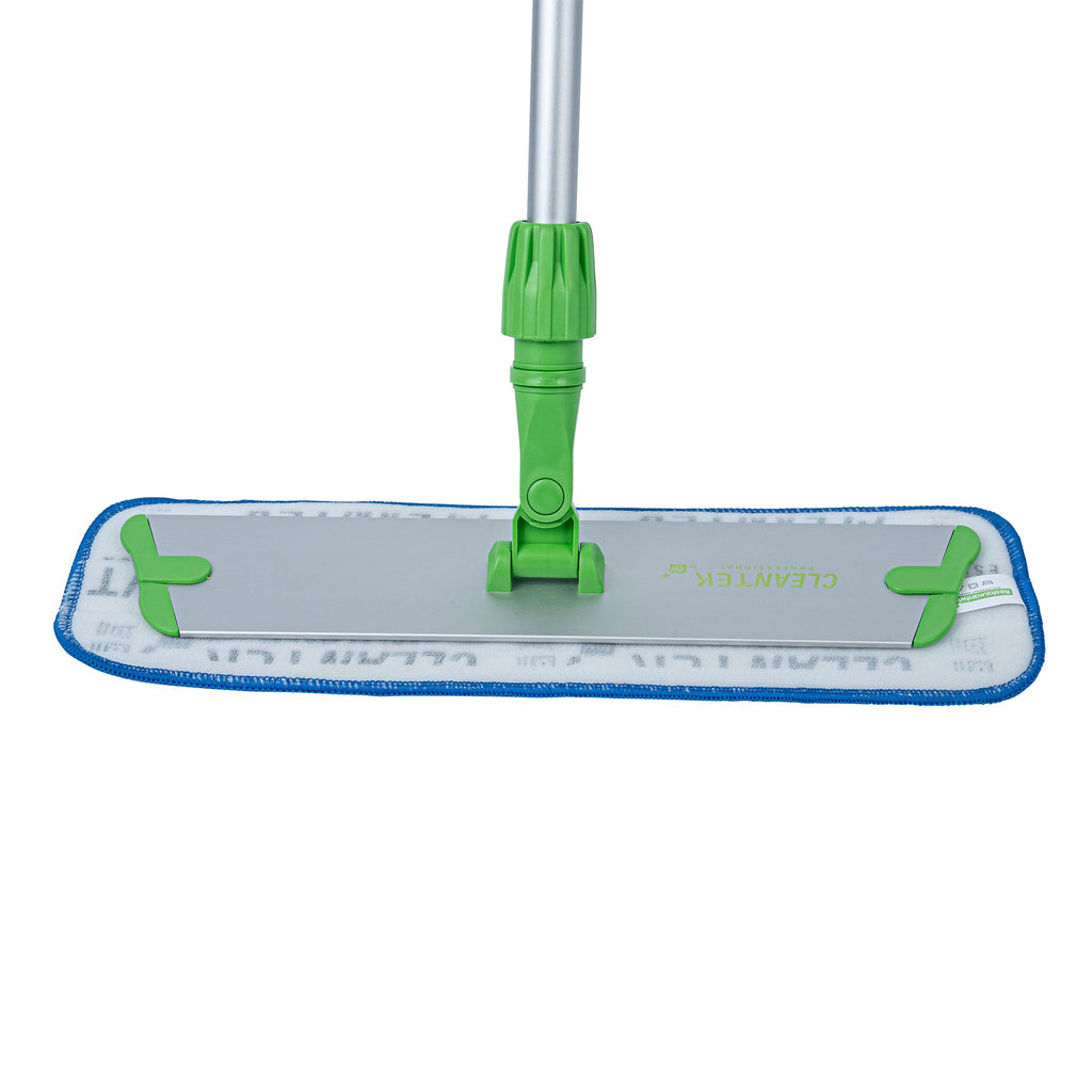 Clean Tek Professional Blue Microfiber Hook and Loop Wet / Dry Mop Pad - 17 1/2" - 1 count box