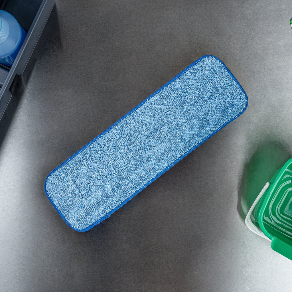Clean Tek Professional Blue Microfiber Hook and Loop Wet / Dry Mop Pad - 17 1/2" - 1 count box