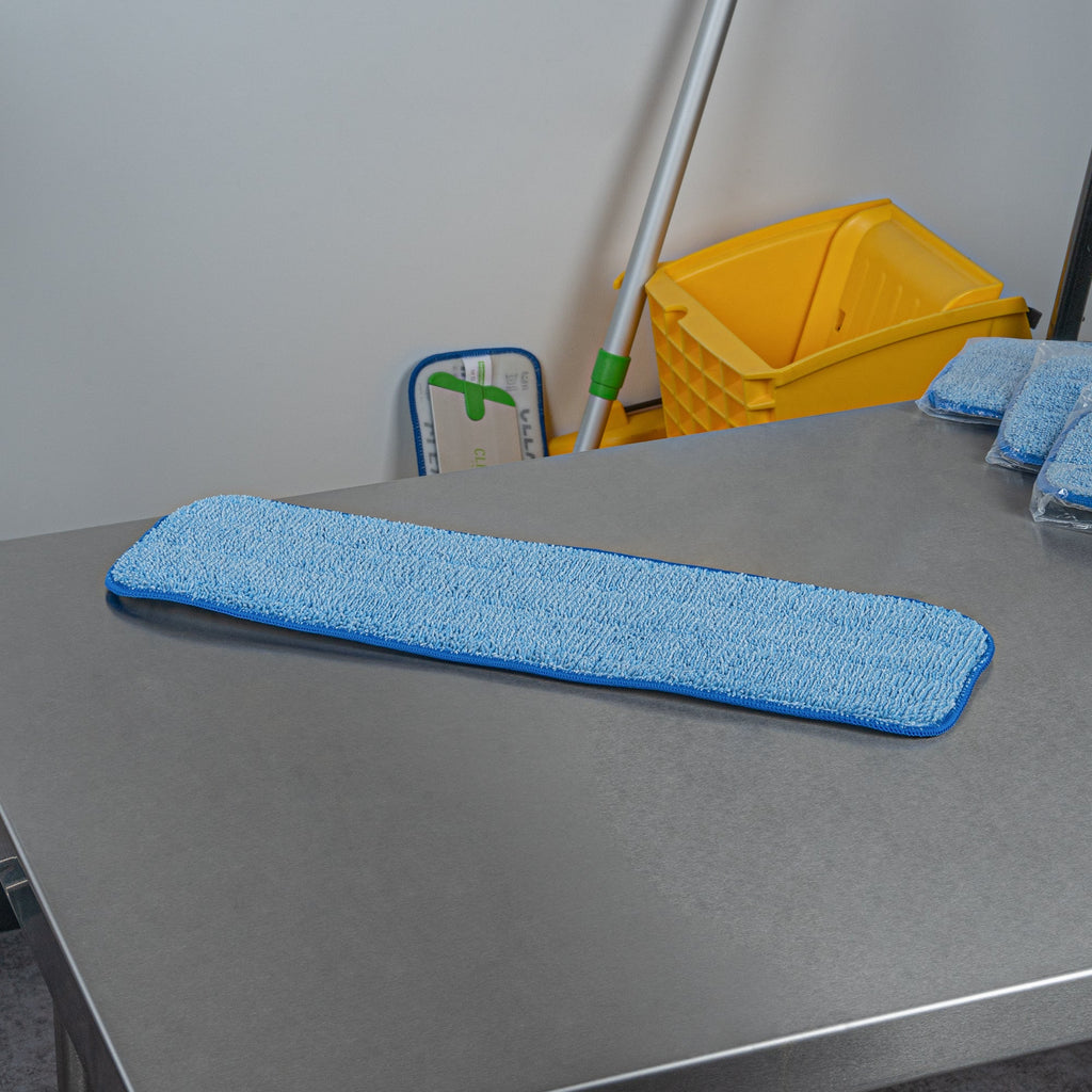 Clean Tek Professional Blue Microfiber Hook and Loop Wet / Dry Mop Pad - 19 1/2" - 1 count box