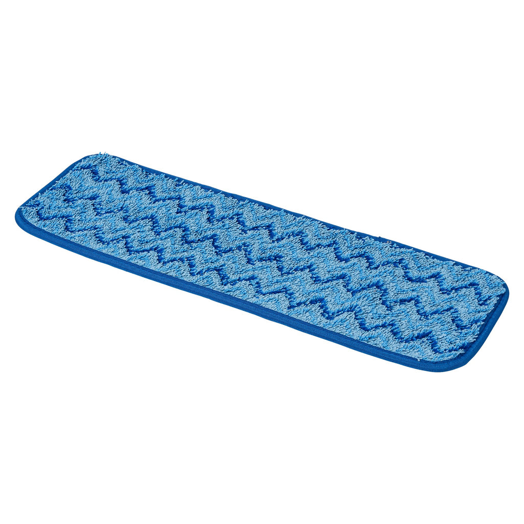 Clean Tek Professional Blue Microfiber Hook and Loop Wet / Dry Mop Pad - Zig Zag - 17 1/2" - 1 count box