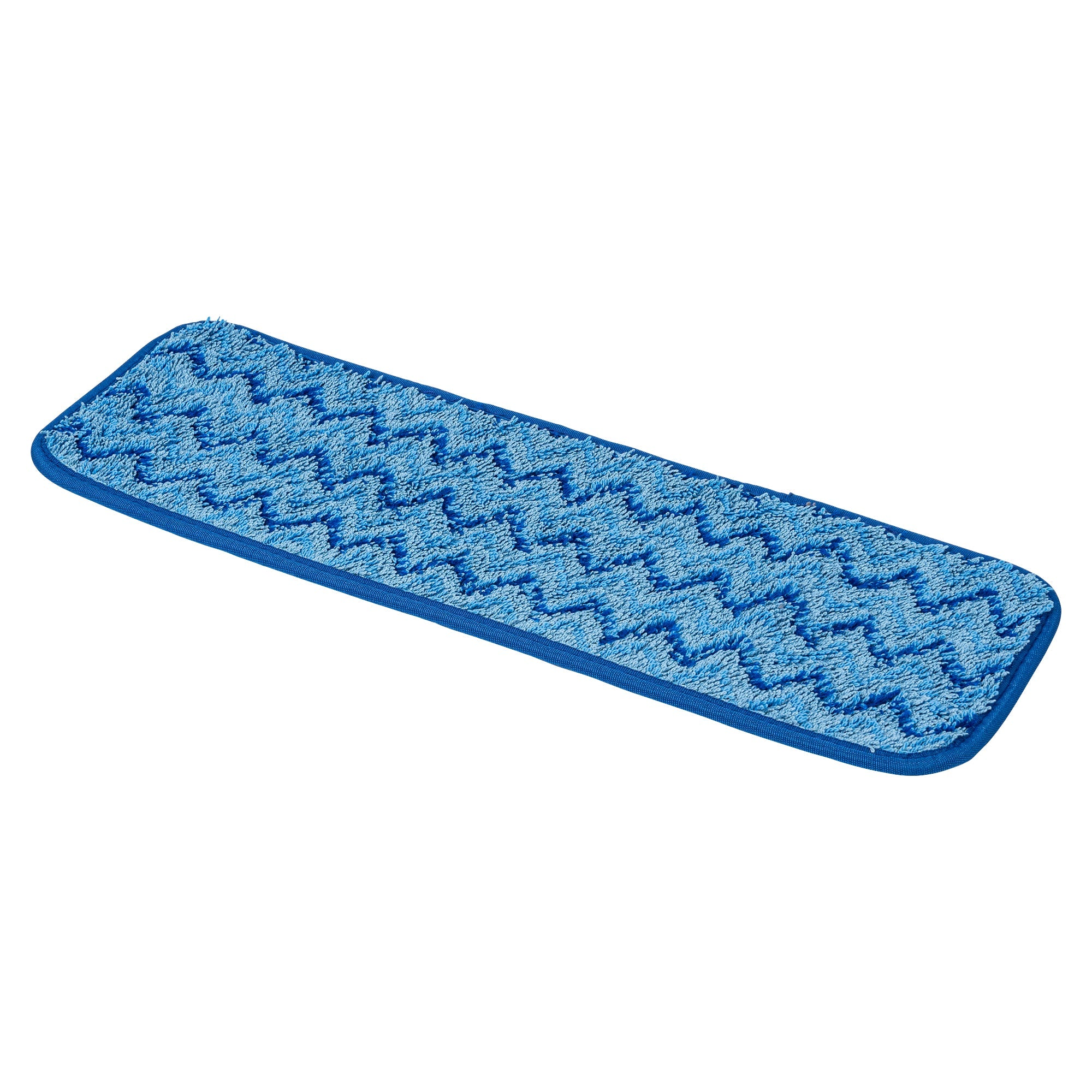 Clean Tek Professional Blue Microfiber Hook and Loop Wet / Dry Mop Pad - Zig Zag - 17 1/2" - 1 count box