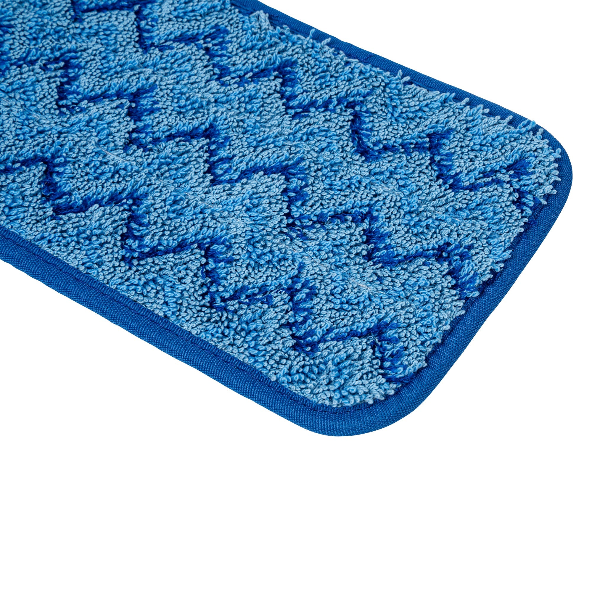 Clean Tek Professional Blue Microfiber Hook and Loop Wet / Dry Mop Pad - Zig Zag - 17 1/2" - 1 count box