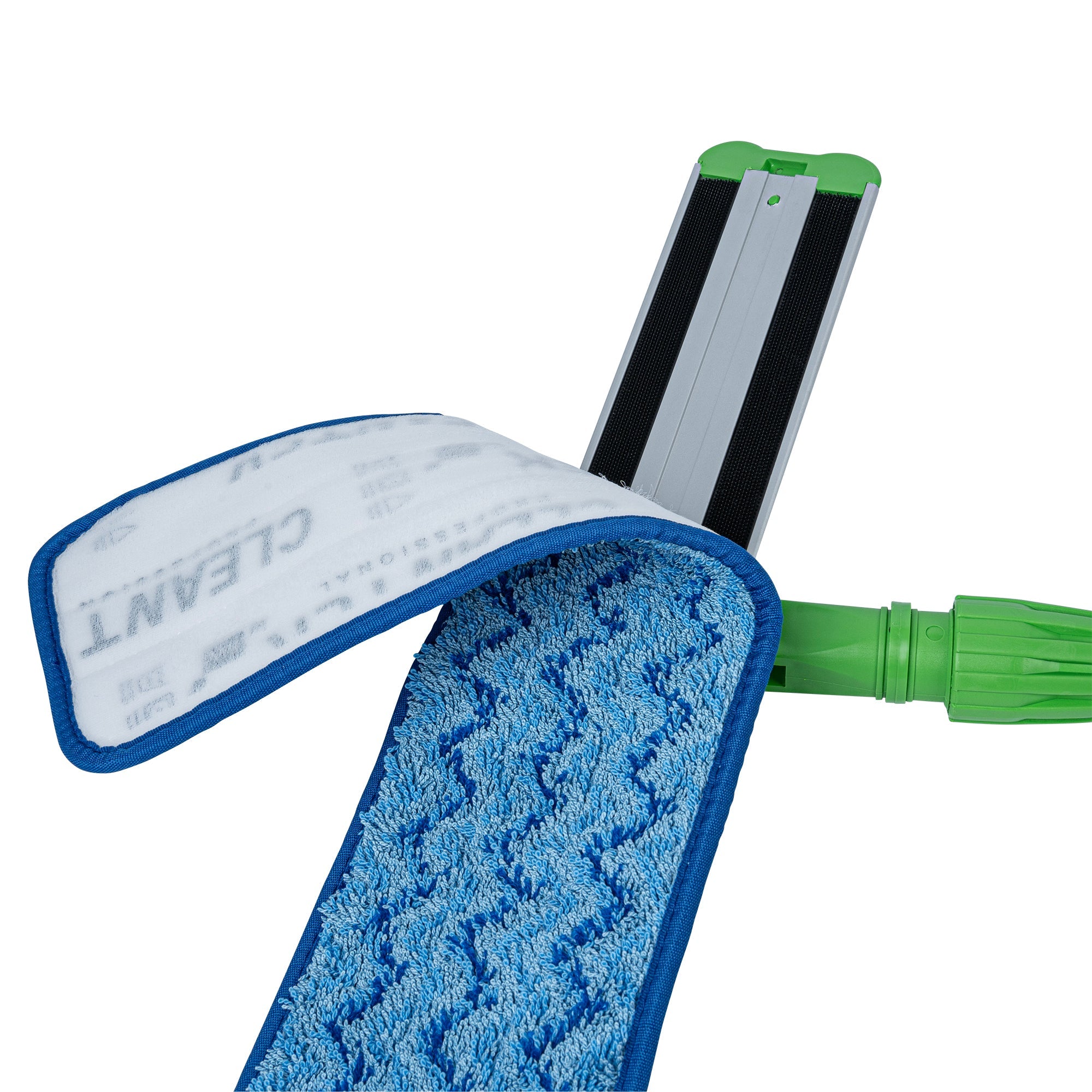 Clean Tek Professional Blue Microfiber Hook and Loop Wet / Dry Mop Pad - Zig Zag - 19 1/2" - 1 count box