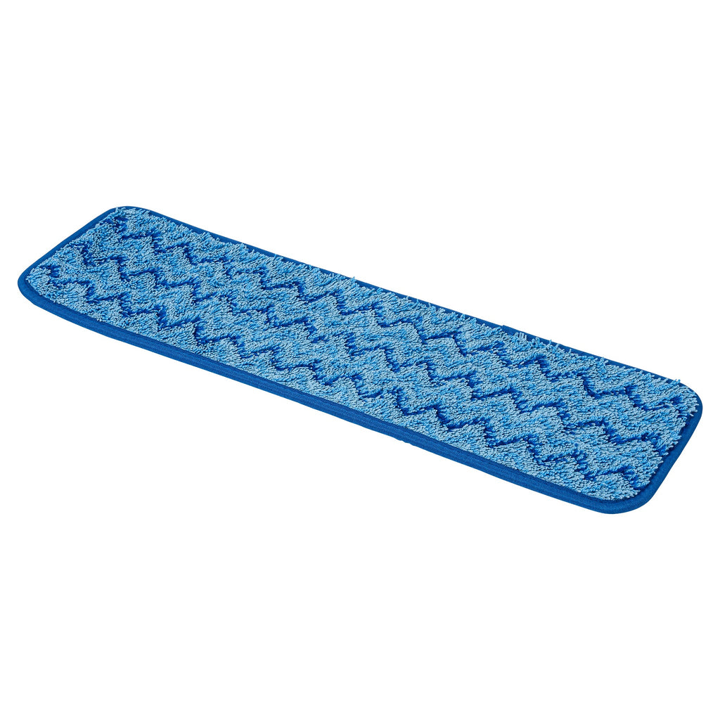 Clean Tek Professional Blue Microfiber Hook and Loop Wet / Dry Mop Pad - Zig Zag - 19 1/2" - 1 count box