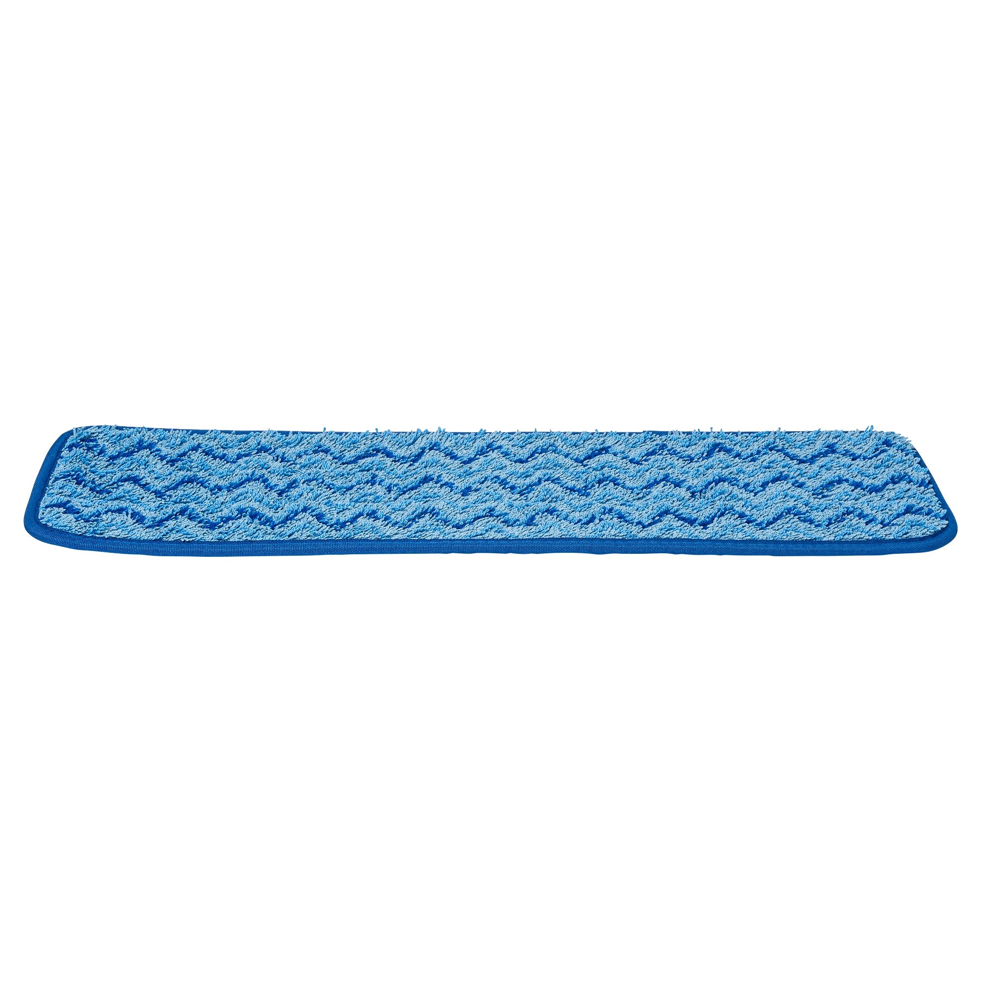 Clean Tek Professional Blue Microfiber Hook and Loop Wet / Dry Mop Pad - Zig Zag - 19 1/2" - 1 count box