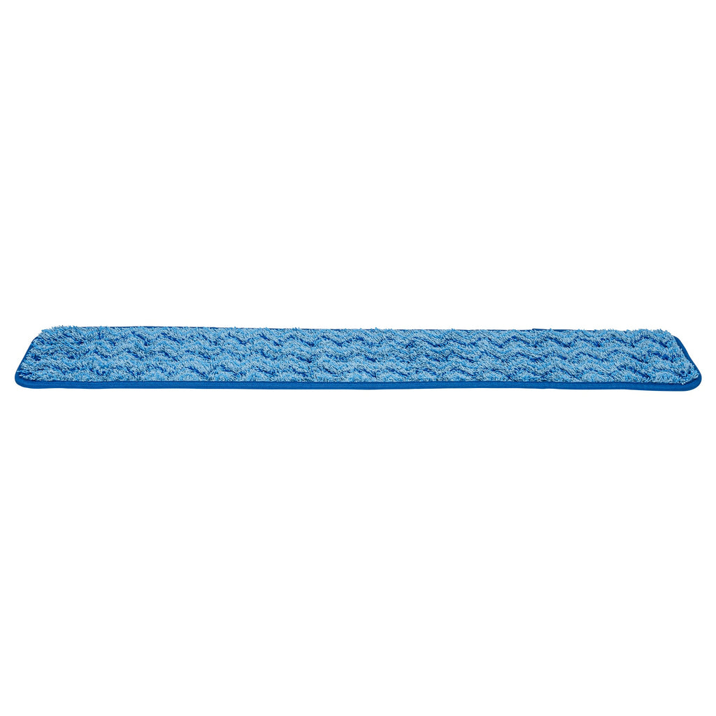 Clean Tek Professional Blue Microfiber Hook and Loop Wet / Dry Mop Pad - Zig Zag - 25 1/2" - 1 count box