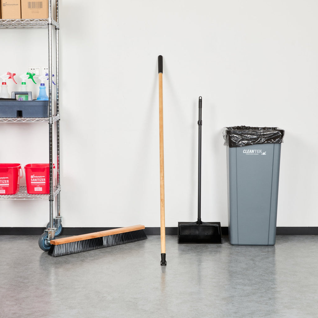 Clean Tek Professional Wood Bolt Tip Push Broom Handle - 60" - 1 count box