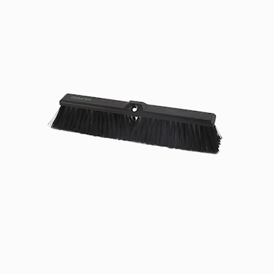 Clean Tek Professional 17 1/4" Black Plastic Push Broom Head - with Medium Flagged Bristles - 1 count box