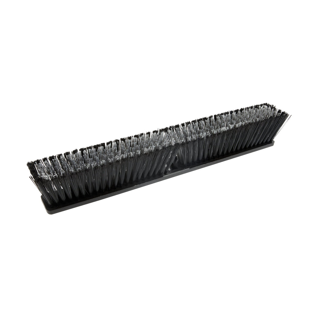 Clean Tek Professional 23 1/2" Black Plastic Push Broom Head - with Medium Flagged Bristles - 1 count box