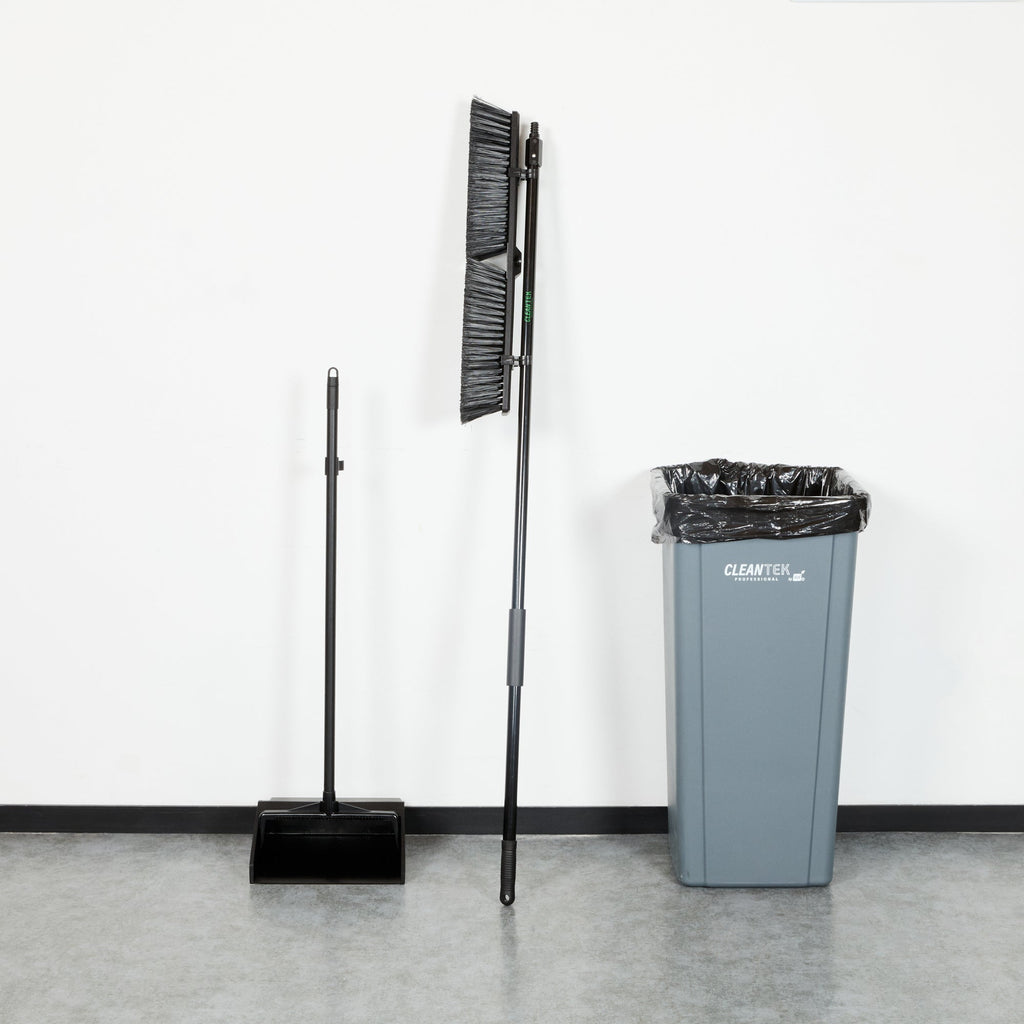 Clean Tek Professional Black Steel Push Broom Handle - Threaded - 59" - 1 count box