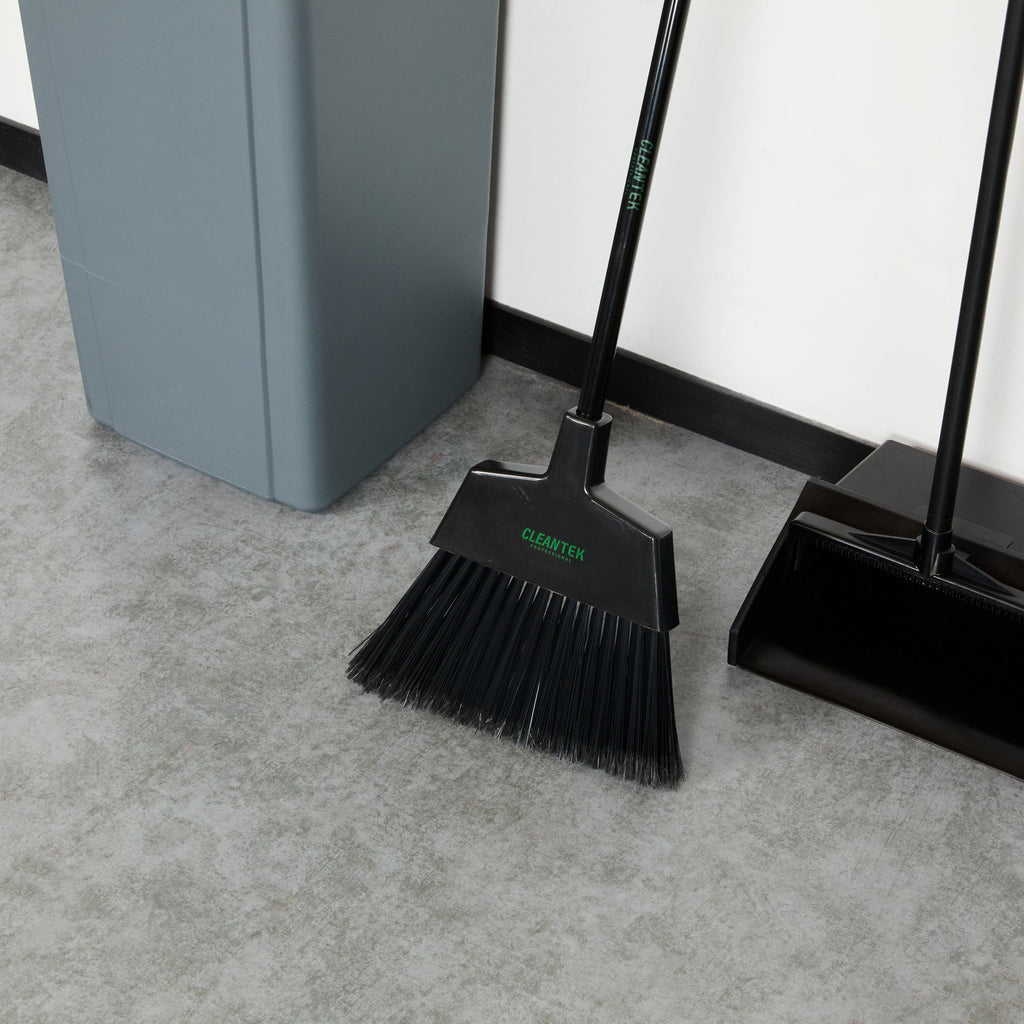Clean Tek Professional 11 3/4" Black Plastic Angled Broom Head - 1 count box