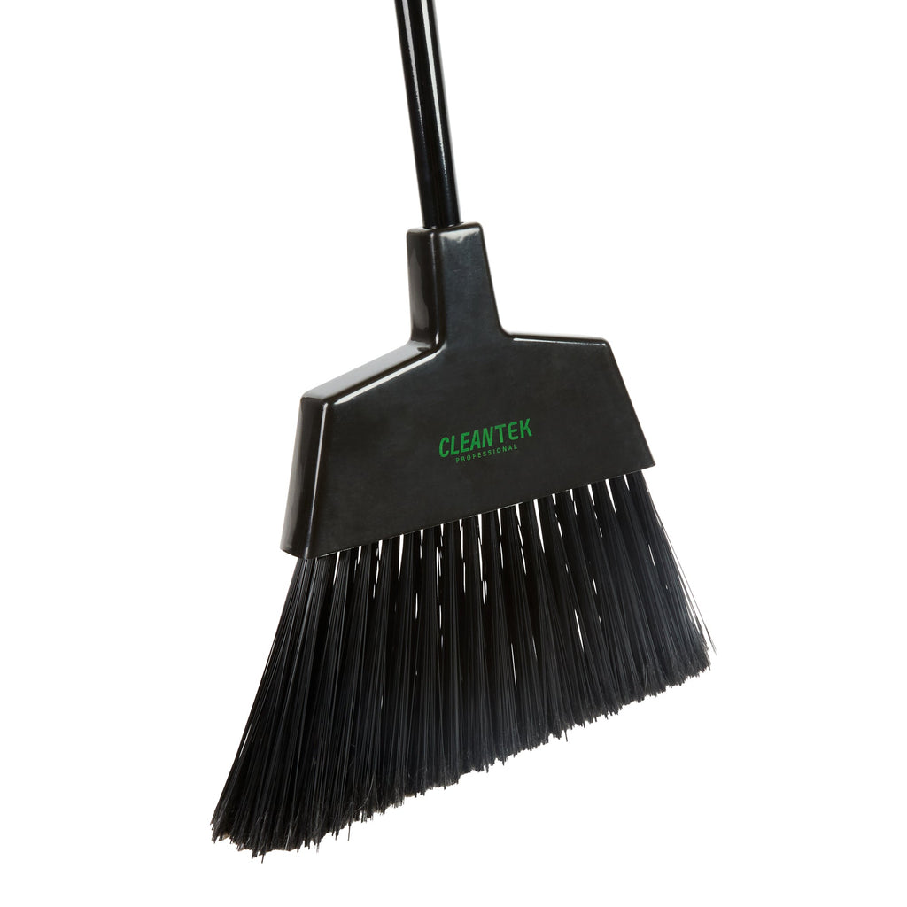 Clean Tek Professional 11 3/4" Black Plastic Angled Broom Head - 1 count box