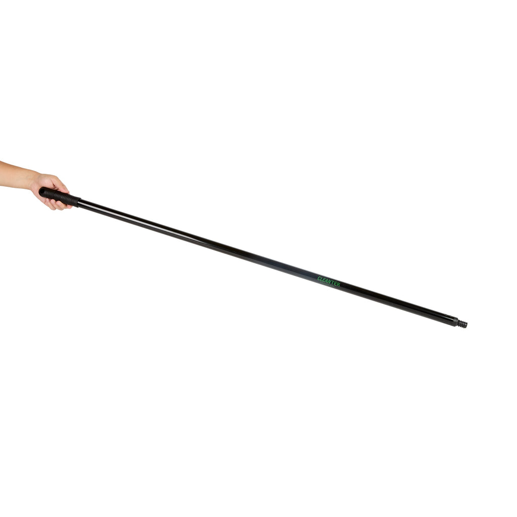 Clean Tek Professional Black Steel Wide Angled Broom Handle - Threaded - 48" - 1 count box