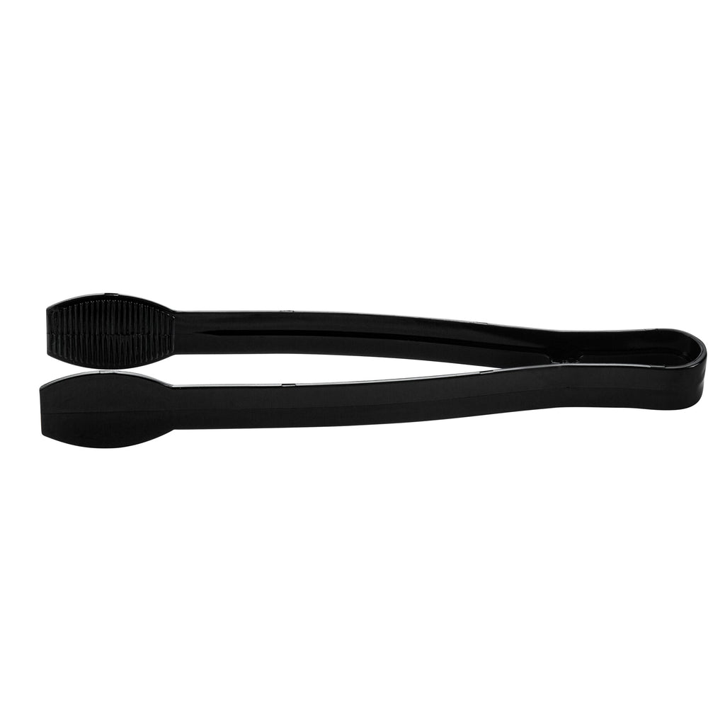 Cater Tek Black Plastic Tongs - Ridged - 9" - 100 count box