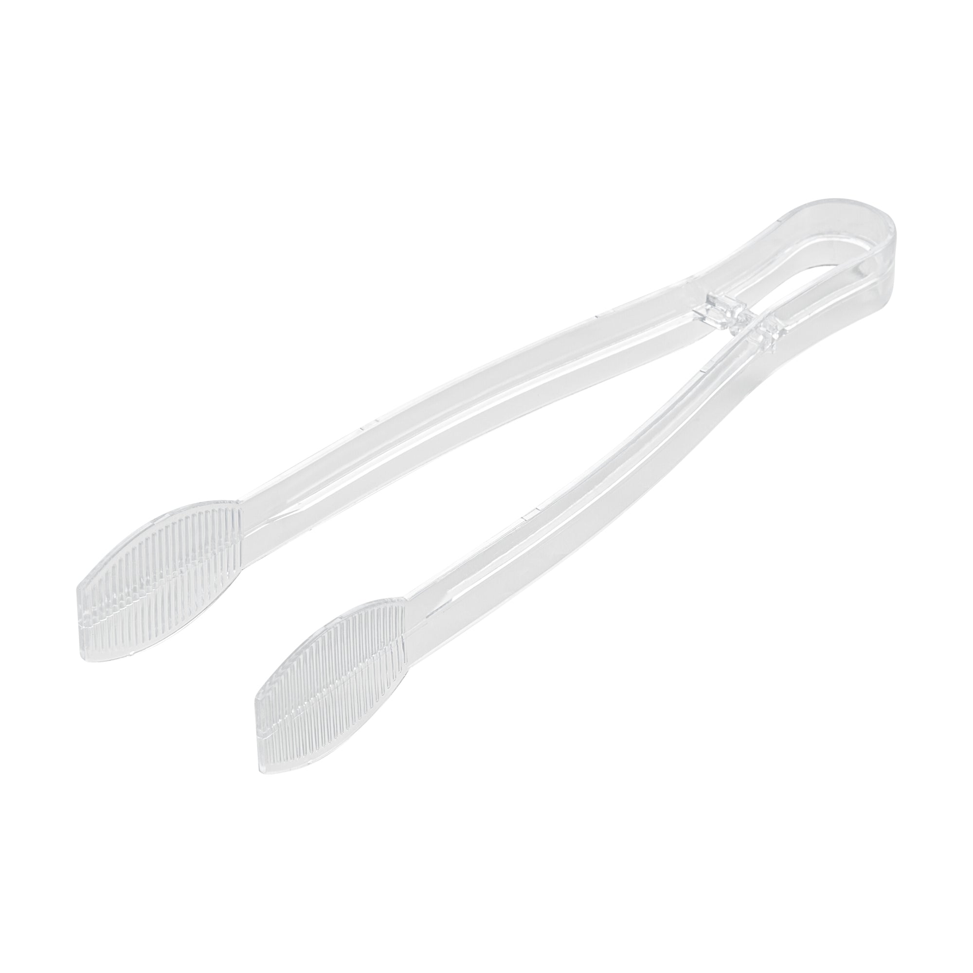Cater Tek Clear Plastic Tongs - Ridged - 9" - 10 count box