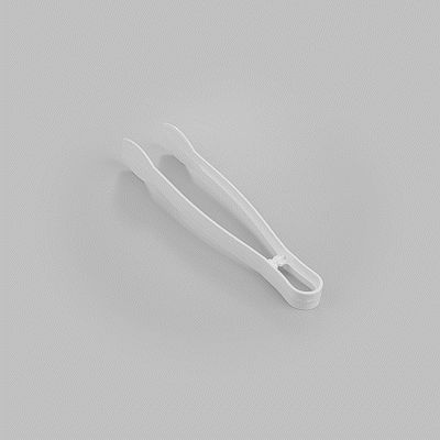 Cater Tek White Plastic Tongs - Ridged - 9" - 10 count box