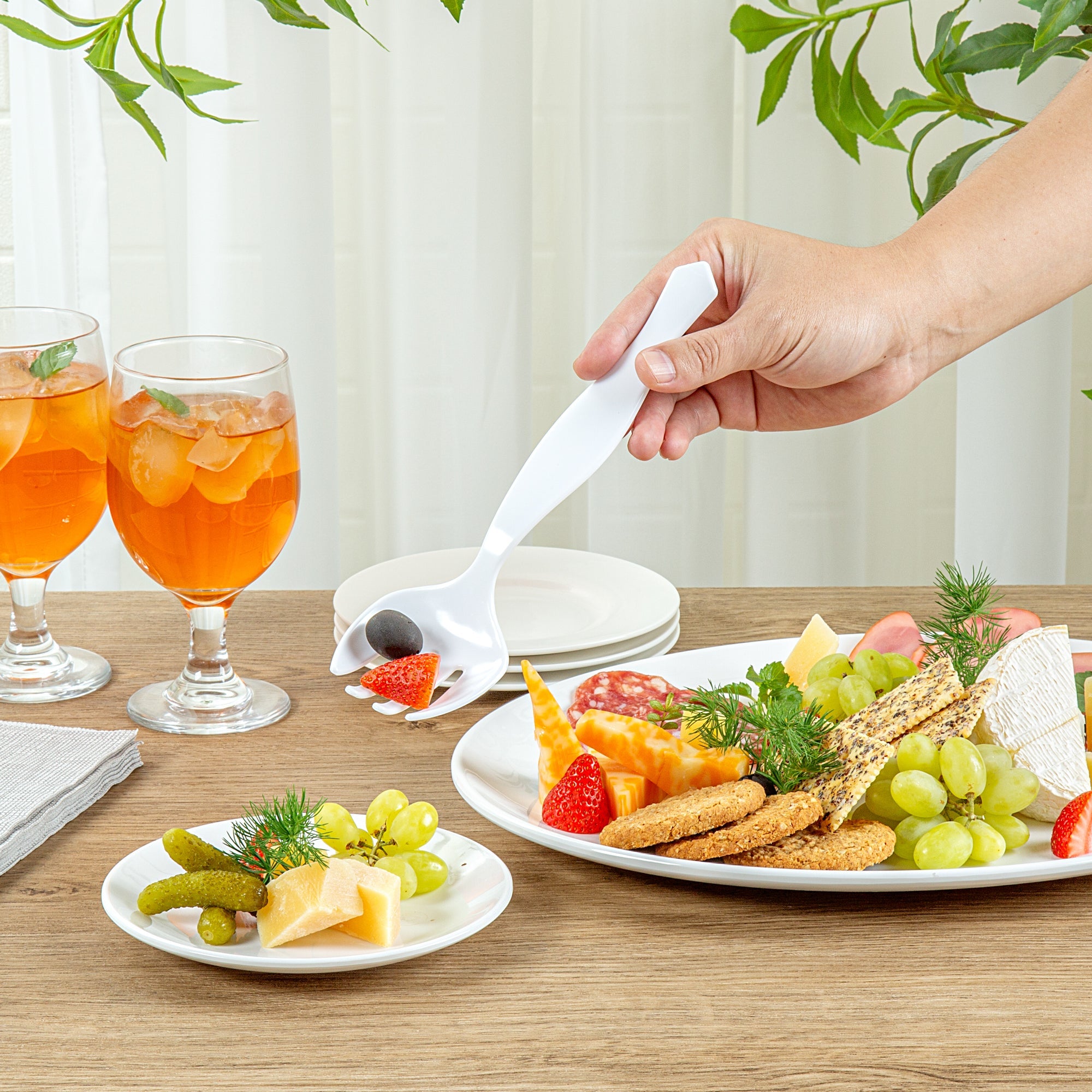Cater Tek White Plastic Serving Fork - 8 1/2" - 100 count box