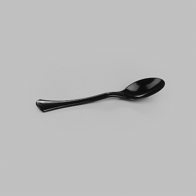 Cater Tek Black Plastic Serving Spoon - 9 3/4" - 10 count box