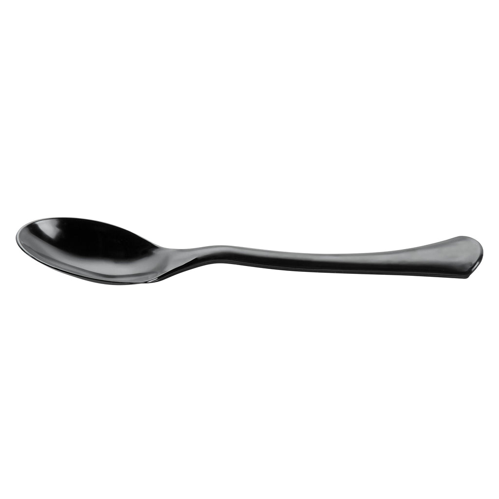 Cater Tek Black Plastic Serving Spoon - 9 3/4" - 100 count box
