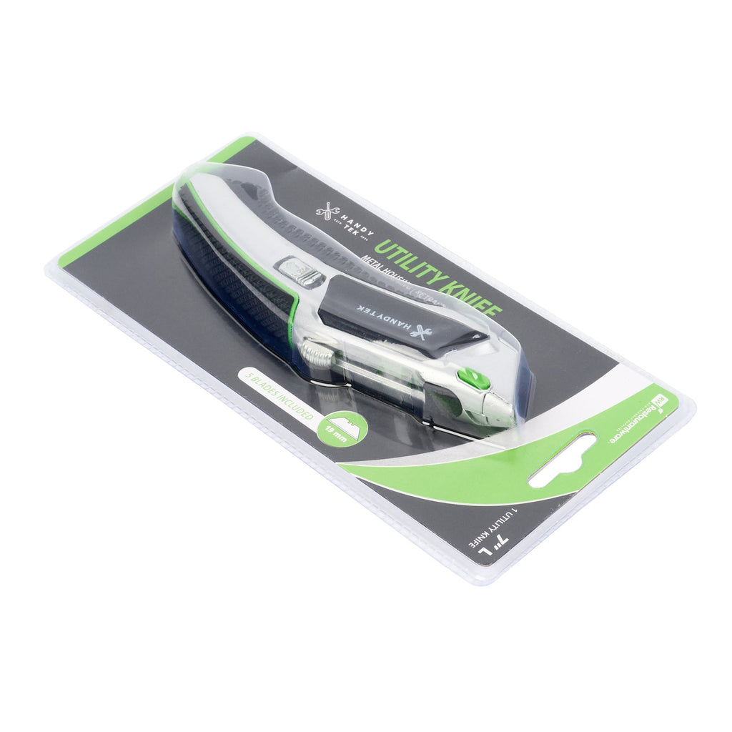 Handy Tek Silver Auto-Loading Utility Knife - Quick Change, Heavy Duty - 7" - 1 count box