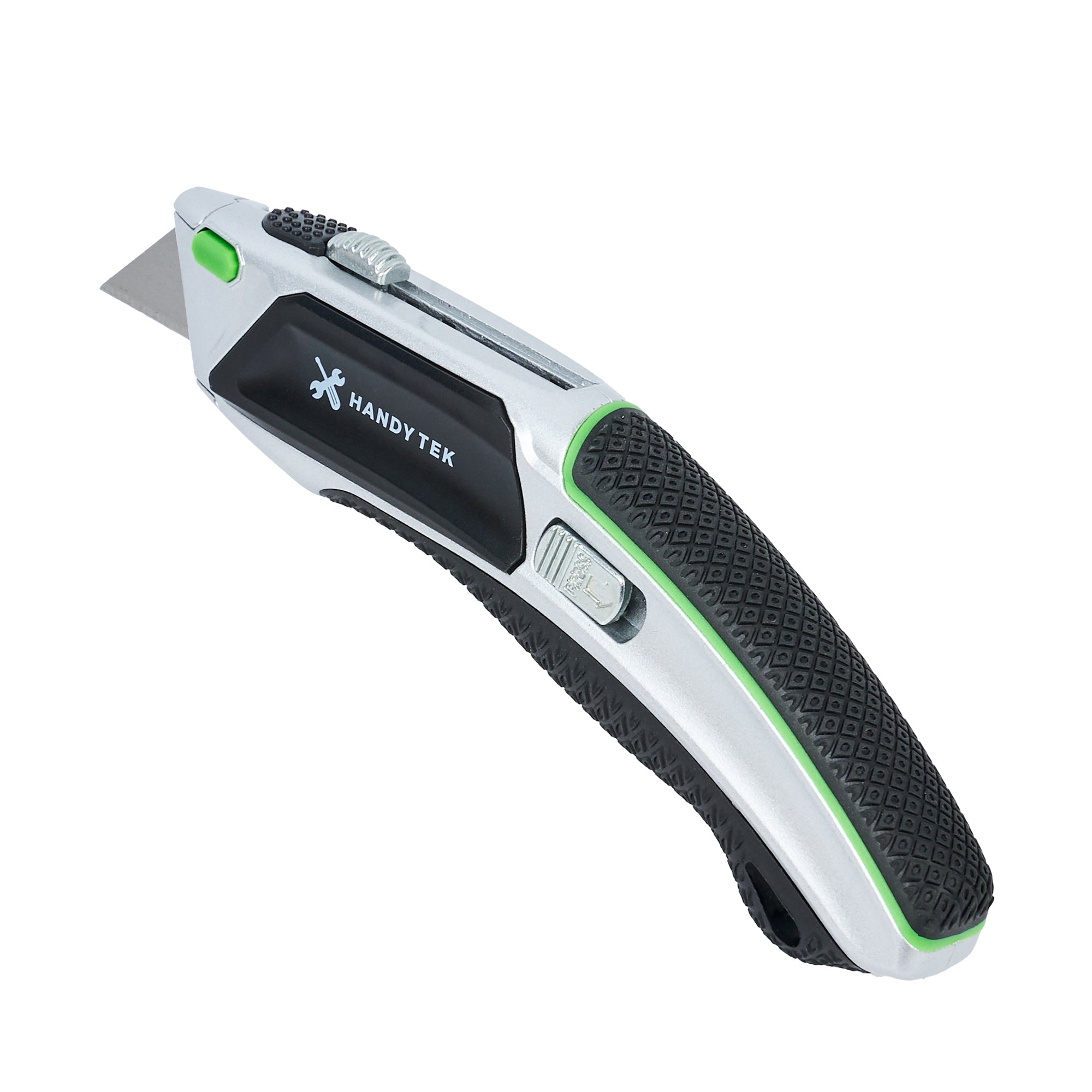Handy Tek Silver Auto-Loading Utility Knife - Quick Change, Heavy Duty - 7" - 1 count box