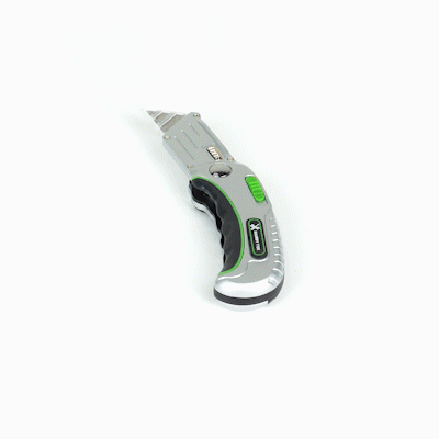 Handy Tek Silver Folding Utility Knife - Quick Change, Lock Back, Heavy Duty - 6 1/2" - 1 count box