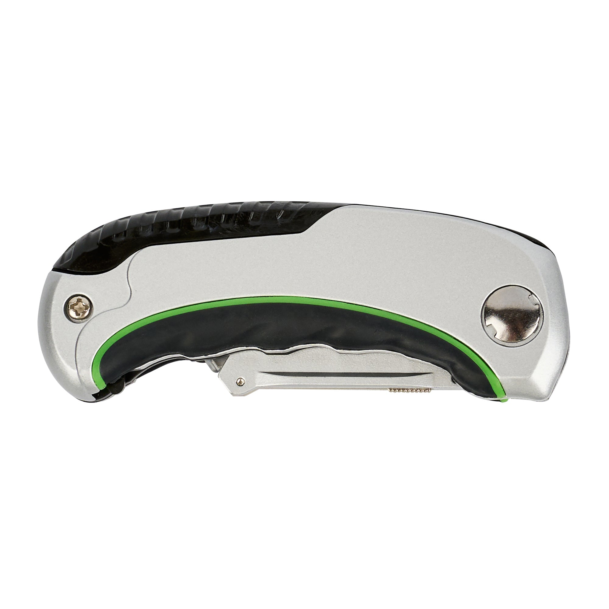 Handy Tek Silver Folding Utility Knife - Quick Change, Lock Back, Heavy Duty - 6 1/2" - 1 count box