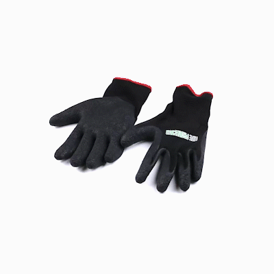 Life Protector Black Nylon Small Work Gloves - with Crinkle Latex Palm Coating - Pair - 10 count box