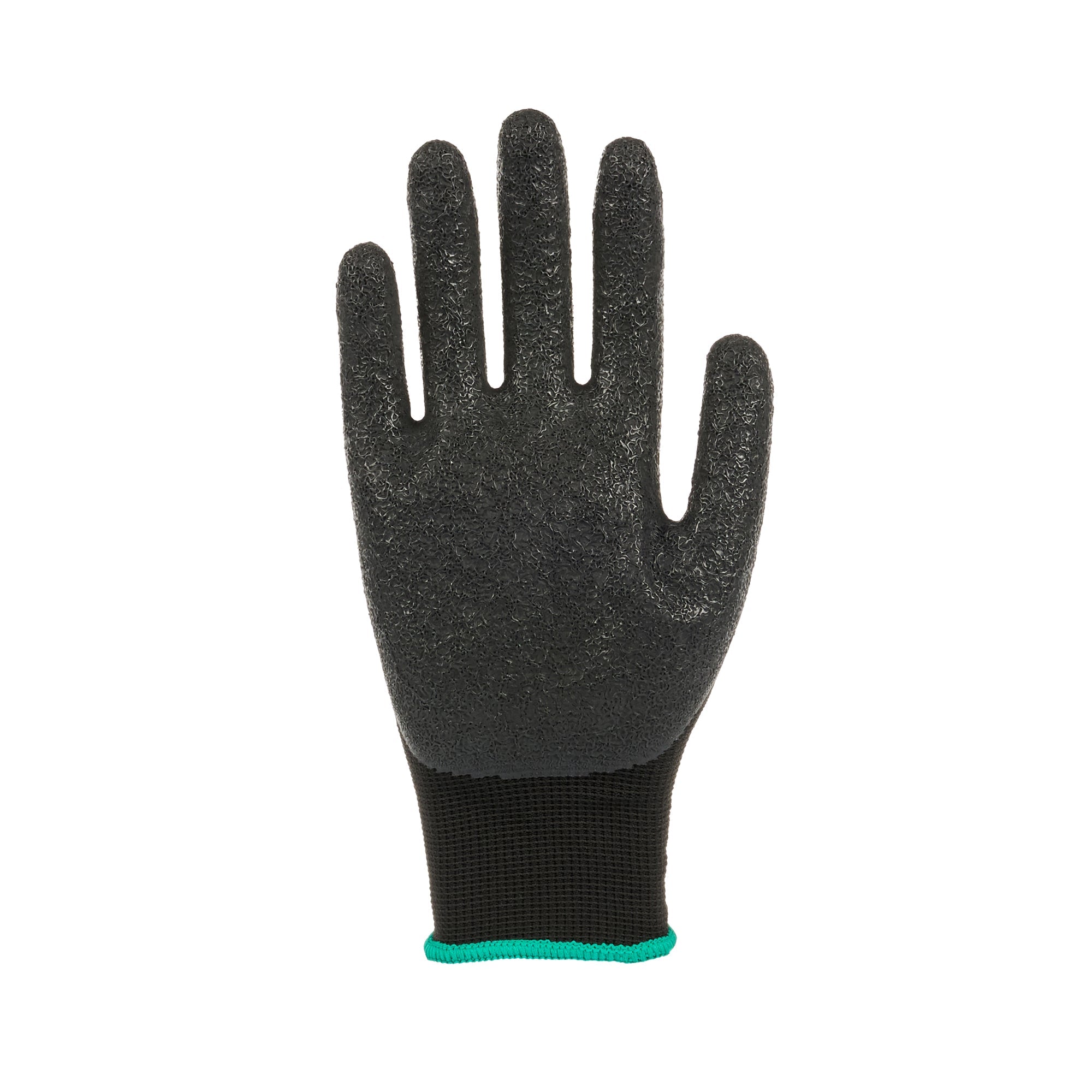 Life Protector Black Nylon Medium Work Gloves - with Crinkle Latex Palm Coating - Pair - 10 count box