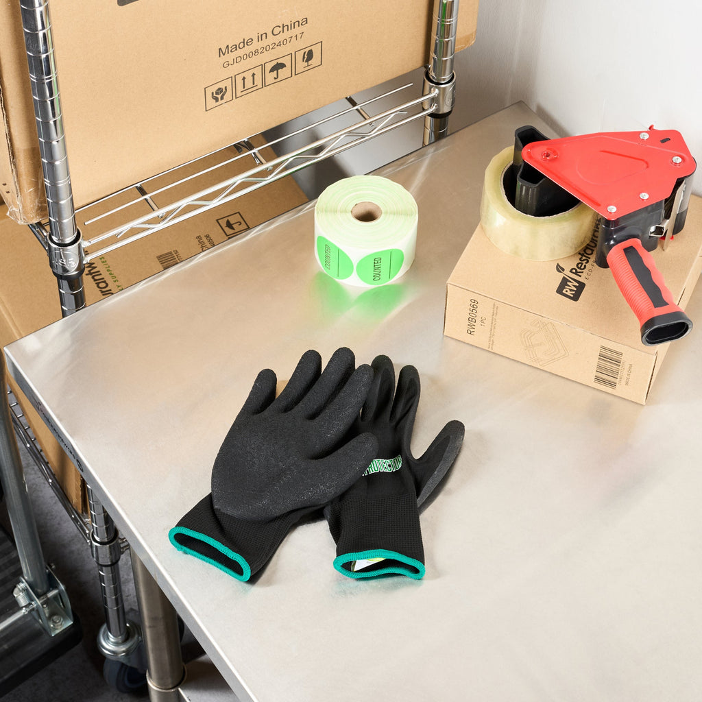 Life Protector Black Nylon Medium Work Gloves - with Crinkle Latex Palm Coating - Pair - 10 count box