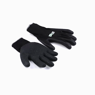 Life Protector Black Nylon Extra Large Work Gloves - with Crinkle Latex Palm Coating - Pair - 1 count box