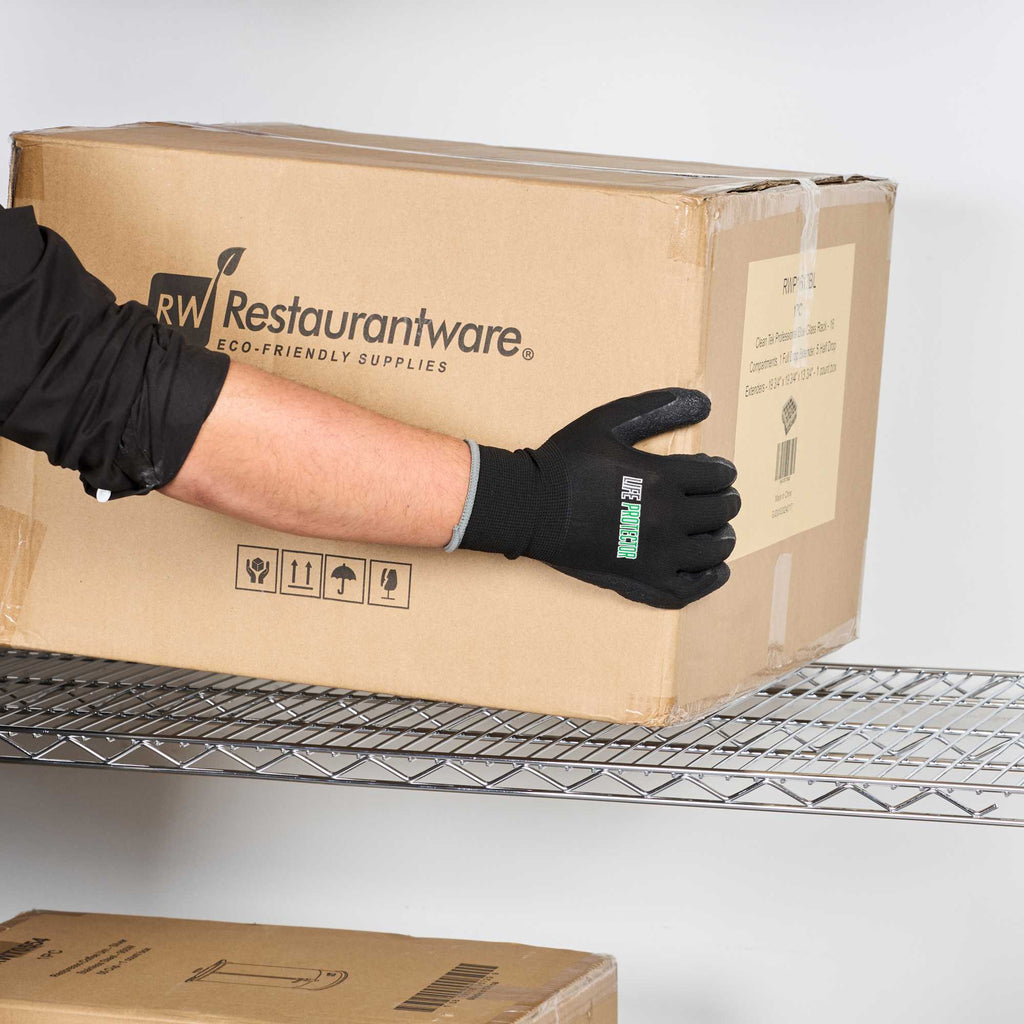Life Protector Black Nylon Extra Large Work Gloves - with Crinkle Latex Palm Coating - Pair - 1 count box