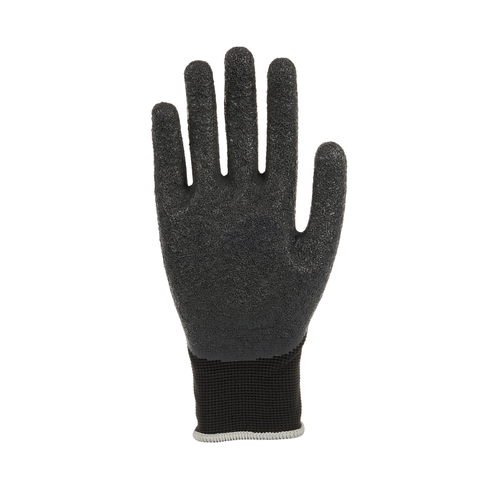 Life Protector Black Nylon Extra Large Work Gloves - with Crinkle Latex Palm Coating - Pair - 10 count box
