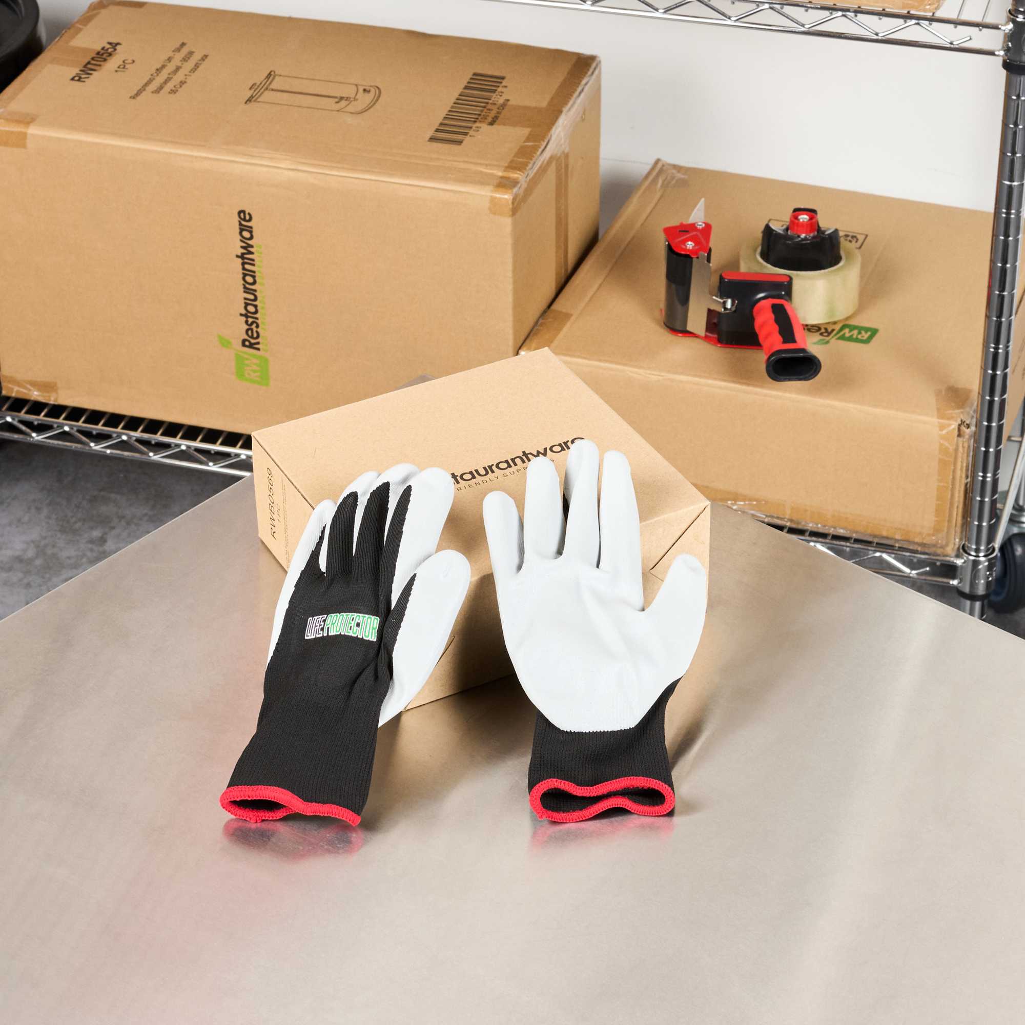Life Protector Black Nylon Small Work Gloves - with Foam Nitrile Palm Coating - Pair - 1 count box