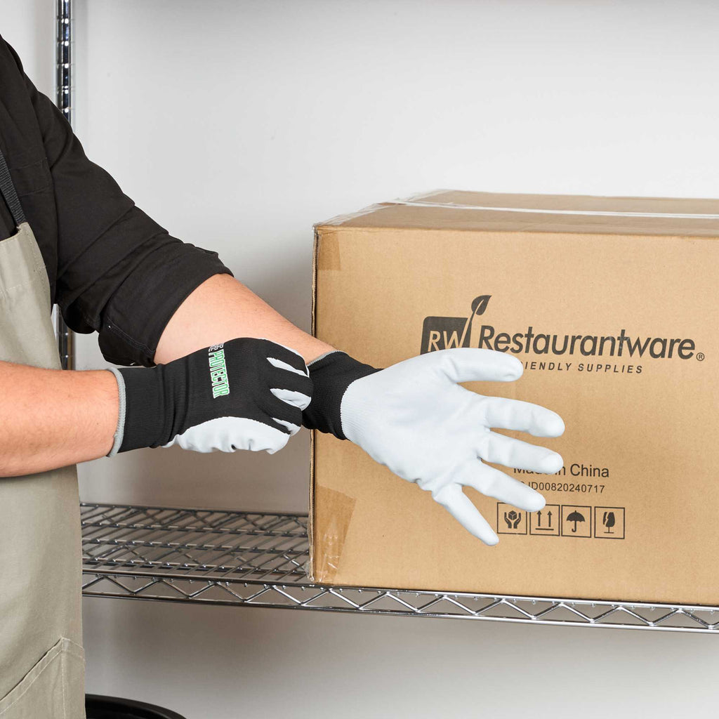 Life Protector Black Nylon Extra Large Work Gloves - with Foam Nitrile Palm Coating - Pair - 1 count box
