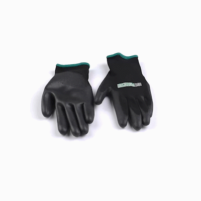 Life Protector Black Nylon Medium Work Gloves - with Polyurethane Palm Coating - Pair - 10 count box