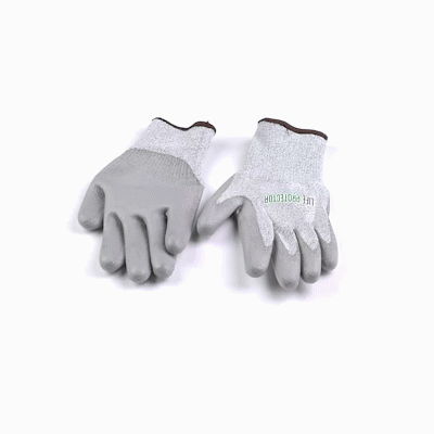 Life Protector Gray HPPE Polyester / Spandex Large Work Gloves - with Polyurethane Palm Coating, Cut-Resistant - Pair - 10 count box