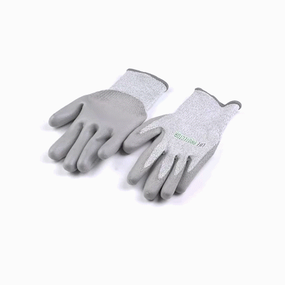 Life Protector Gray HPPE Polyester / Spandex Extra Large Work Gloves - with Polyurethane Palm Coating, Cut-Resistant - Pair - 10 count box