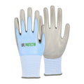 Life Protector Light Blue Diamond Blend Extra Large Work Gloves - with Foam Polyurethane Palm Coating, Cut-Resistant - Pair - 10 count box