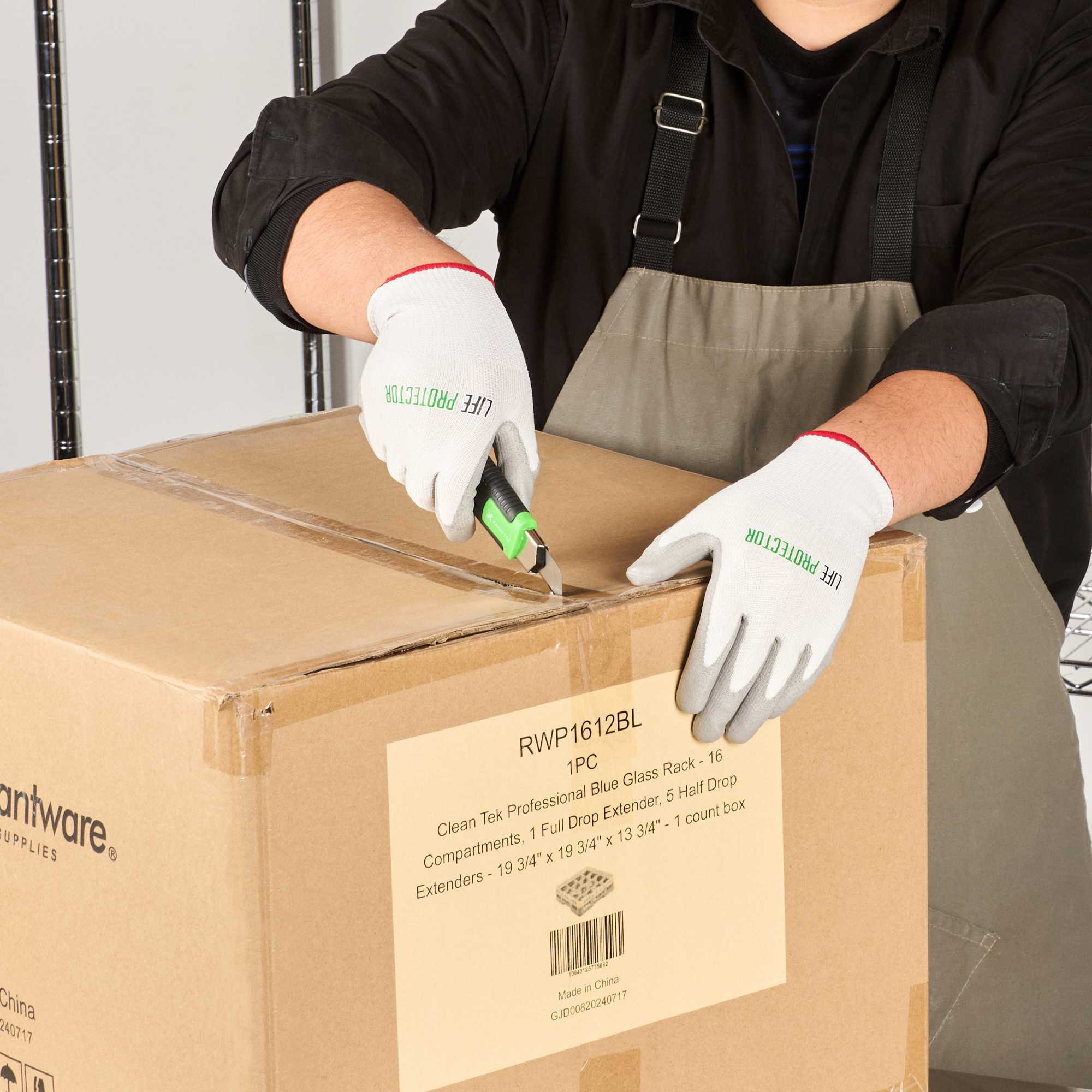 Life Protector White HPPE Polyester / Spandex Small Work Gloves - with Polyurethane Palm Coating, Cut-Resistant - Pair - 1 count box