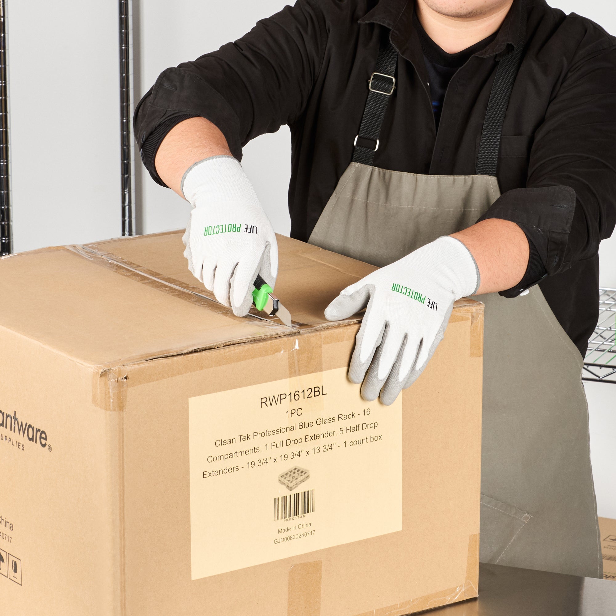Life Protector White HPPE Polyester / Spandex Extra Large Work Gloves - with Polyurethane Palm Coating, Cut-Resistant - Pair - 10 count box