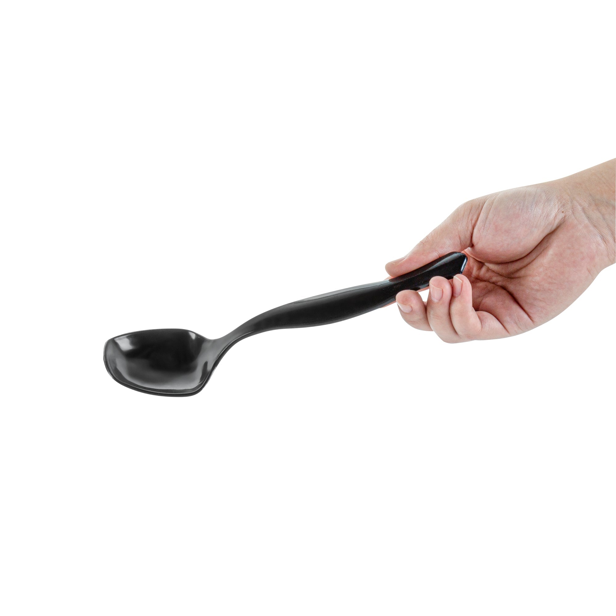 Cater Tek Black Plastic Serving Spoon - 8 1/2" - 100 count box