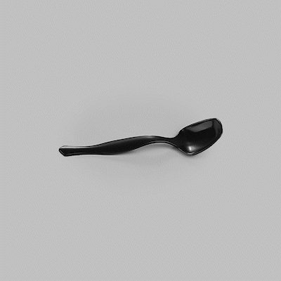 Cater Tek Black Plastic Serving Spoon - 8 1/2" - 100 count box