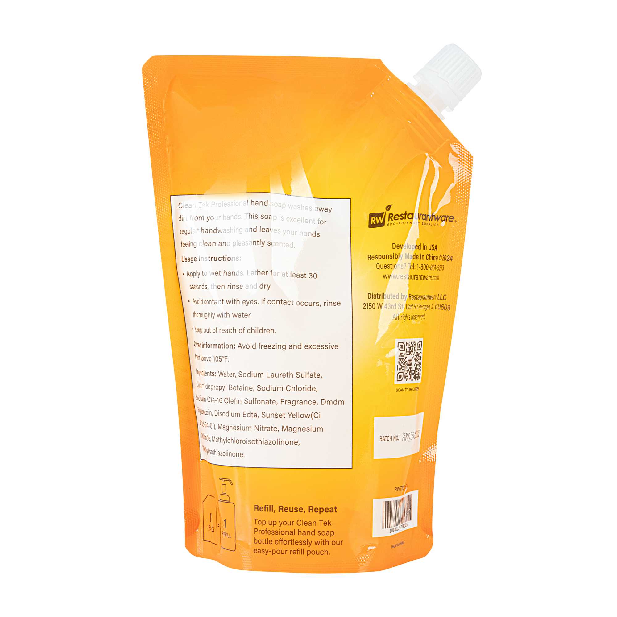 Clean Tek Professional 16.9 fl. oz Liquid Hand Soap Refill - Citrus Burst - 24 count box