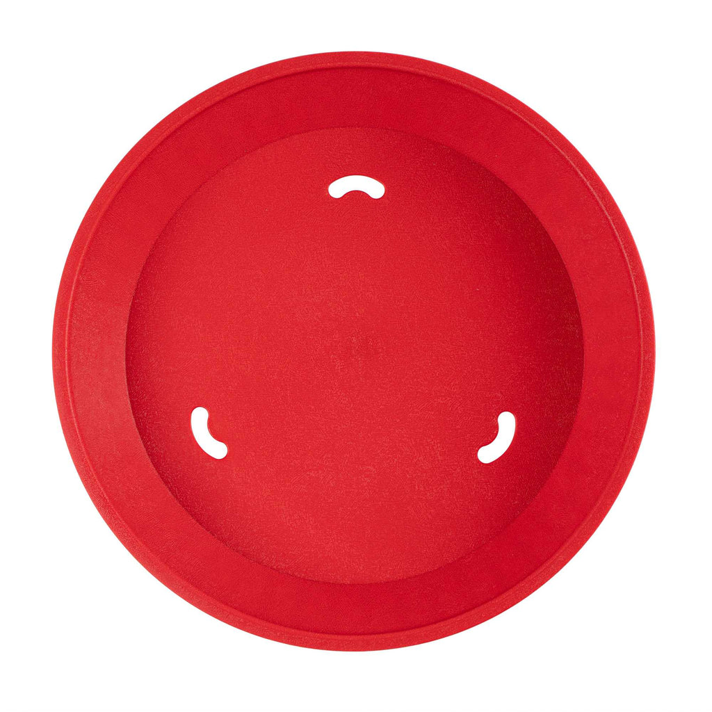 Chef 101 Round Red Plastic Diner Platter - with Base - 12" x 12" x 2 1/4" - 10 count box