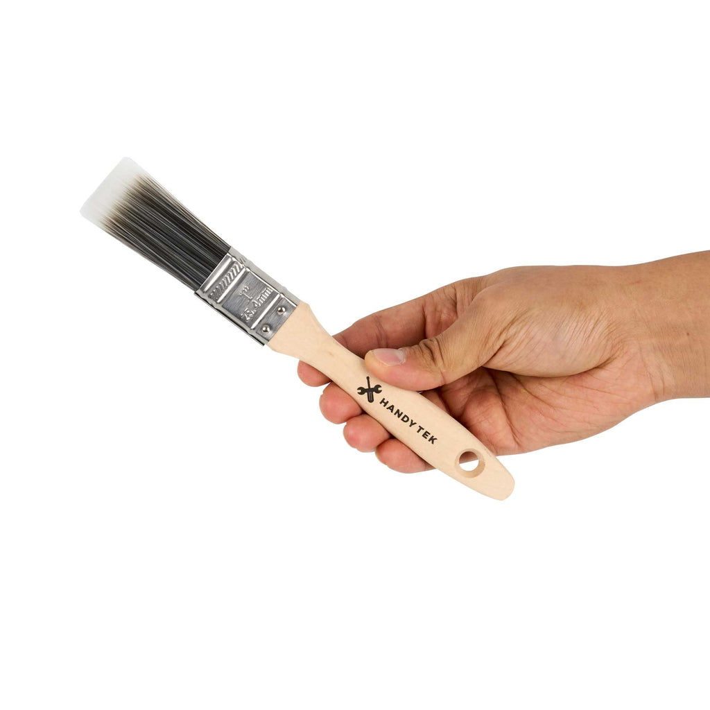 Handy Tek Synthetic Polyester Paint Brush - Flat, Beaver Tail - 1" - 1 count box